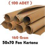 Kahverengi Fon Kartonu 50X70 cm 100'LÜ Paket 160 gr Renkli Fon Kartonu