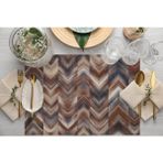 Kahverengi Geometrik Kumaş Amerikan Servis 4'lü Set (Keten, Ulusl.yıkama ve Solmama Sertifikası) - 35 x 50 cm - Çok Renkli