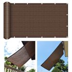 Kahverengi güneş tentesi, 1,5 x 8,5 m HDPE malzeme, %95 UV bloklu, parti tentesi, dış mekan, bahçe, pergola, veranda için, montaj halatları dahil