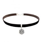 Kahverengi Kadife Kadın Aşk Düğümü Choker Kolye