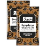 Kahverengi Kumaş Boyası Toz 12 gr 2 Adet Nova Color Toz Kumaş Boyası Kahve Kot Pantalon Gömlek Tişört Tekstil Kumaş Boyası 2 Adet