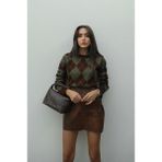 Kahverengi Mariska Baklava Desenli Kazak - Standart