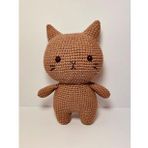 Kahverengi Miniş Pisi Uyku Arkadaşı Amigurumi Organik Oyuncak