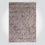 Kahverengi Modern Modern Geometrik Etnik Desenli Boho Makinada Yıkanabilir Hafif Hav Toz Vermez Leke Tutmaz Kaymaz Taban Dijital Makine Baskı Halı Oturma Odası Salon Yolluk Koridor Mutfak Halısı