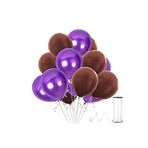 Kahverengi - Mor Metalik Balon 15 Adet