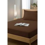 Kahverengi Pamuklu Tek Kişilik Lastikli Çarşaf 100X200 - 100 x 200