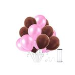Kahverengi - Pembe Metalik Balon 50 Adet+ 5 mt balon zinciri