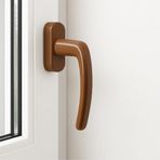 Kahverengi Pvc Pencere Kolu Pimapen Uyumlu Sağ-Sol Açılır Yedek Balkon Vidalı Plastik Kol Mekanizma