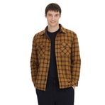Kahverengi Regular Fit Kapüşonlu Casual Dokuma Mont