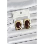 Kahverengi Renk Kare Model Vintage Kadın Küpe - Tj-Bkp11656