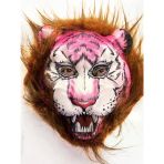 Kahverengi Saçlı Pembe Yüz Kurt Maske Kaplan Maske Mega Peluş 26 No Mirsm0010k-Smr-D140-26