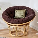 Kahverengi Sandalye Minderi 110 x 110 cm Yuvarlak Yastık Polirattan Asılı Sandalye için Yumuşak Rahat Ped İç Mekan/Dış Mekan Rahatlama için Mükemmel Sandalyeler için Mükemmel