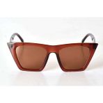 Kahverengi Şeffaf Çerçeveli Unisex Güneş Gözlüğü - Moda Gözlük - Renkli