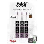 Kahverengi Selsil 3 Adet Silikonize Mastik 500 Gr. Ve Rosie
