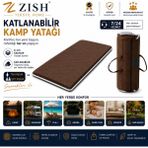 Kahverengi Taşınabilir Katlanır Yatak Karavan Kamp Yatağı Anne Yanı Yer Yatağı Misafir Yatağı - 90 x 200 cm