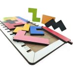 Kahverengi Tetris Oyun Seti, Eğlenceli ve Zeka Geliştirici Tasarım - Seçenek 1 - Ahşap - Ceviz