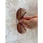 Kahverengi Unisex Damla Model Yarım Metal Çerçeve Güneş Gözlüğü