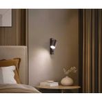 Kahverengi ve Siyah Metal Aç-Kapa Yatak Başı LED Aplik GU10 Tasarruflu LED - Seçenek 1 - Ahşap