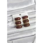 Kahverengi Vintage Model Gold Renk Kadın Küpe - Tj-Bkp11677