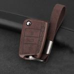 Kahverengi Volkswagen Vw Golf 7 Mk7 Tiguan Mk2 Polo Seat Ibiza 6j Leon 5f Fr Mk3 Skoda Kodiaq Octavia 3 A Araba Anahtar Kılıfı Kapak (Yurt Dışından) - araba anahtarı kapağı