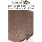 Kahverengi Yapışkanlı Simli Eva 35X50 Cm 3 Adet Simli Yapışkanlı Eva Süngeri Okul Kreş Anasınıfı Elişi Etkinlikleri Hobi