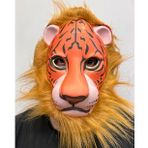 Kahverengi Yeleli Eva Malzeme Mega Aslan Pelus Maske 9 No