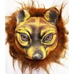 Kahvergi Saçlı Kaplan Aslan Leopar Maskesi Mega Peluş 32 - 1 lt - Bej