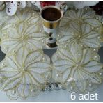 Kahveyanı Peçete,kokteyl Peçetesi,sunum Peçetesi,kahve Sunum Peçetesi,parti Peçetesi,amerikan Servis,supla - Ekru - Gold - 13 x 13