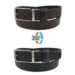 Kahvrengi Siyah Çift Taraflı Hakiki Deri 3.5 cm.lik Klasik Kemer - 300-809