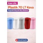 Kaia Life Kovası 70 Lt Plastik Kovası Kapaklı Büyük Boy Bidonu Dalı Kovası