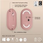 Kaia Life Logıtech Pebble 2 M350S Kablosuz Bluetooth Sessiz Optik Mouse Pembe 910-007014