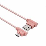KAIBSEN USB Tip C kablo, dik açılı 90 derece naylon örgülü uzun kablo USB Tip A ila C kablosu Samsung Galaxy S9, LG V30 V20 G6 G7, Note8, S8 Plus Huawei P20 P20 Pro OnePus 6 için