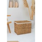 KaiHome Hasır Su Sümbülü Kapaklı Büyük Boy Sandık Model 56x39x44 cm Düzenleyici/Organizer/Çamaşır Sepeti