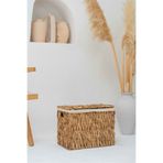 KaiHome Hasır Su Sümbülü Kapaklı Küçük Boy Sandık Model 46x29x35 Düzenleyici/Organizer/Çamaşır Sepeti
