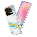 Kainevy Xiaomi Redmi Note 13 Pro 5G için kılıf estetik mermer tasarımlı pembe Xiaomi Redmi Note 13 Pro kılıf şeffaf parıltılı koruyucu kılıf ince çizilmez darbeye dayanıklı kılıf (yakut yeşili)