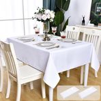 KAIPHO 2'li Paket Beyaz Dikdörtgen Masa Örtüsü Su Geçirmez Lekeye Dayanıklı Kırışmaz Masa Örtüsü 210 GSM Polyester Silinebilir Parti, Ziyafet Masa Örtüsü - Dikdörtgen/Dikdörtgen, 60 x 102 inç (2 Adet)