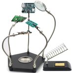 Kaisiking Yardım Eden Lehimleme Üçüncü El Lehim Aleti PCB Tutucu Lehim Demiri Standı, Metal Taban Lehim için Esnek Metal Kollar, Elektronik Onarım