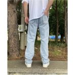Kaizer Denim Dizi Yırtık Baggy Pantolon Buz Mavi - 33