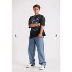 Kaizer Denim Erkek Buz Mavi Baggy Pantolon Rahat Kalıp ve Boru Paça Tasarımıyla Günlük Kullanıma Uygun - 40