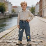 Kaizer Jeans Kar Mavi Dondurma Desenli Çocuk Pantolonu - Kar Mavisi - 4