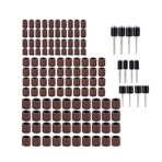 kajilai 132 adet Tambur Zımpara Seti Aşındırıcı Kovan Seti 80 Grit Zımpara Kağıdı Dairesi 3.175 mm Kauçuk Mandrel Tambur Mandrel Tornavidalar Zımpara Tamburu ve Kovan Seti Döner Alet için