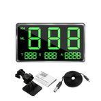 kajilai Araba Headup Display 4.5 İnç LED Dijital Ekran Destekli GPS Dijital Hız Göstergesi MPH KM/H Aşırı Hız Alarmı Yorgunluk Sürüş Hatırlatma Araba Kamyon SUV Motosiklet için Hız/Kilometre/Yükseklik