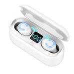 kajilai F9-8 TWS Kulaklık BT 5.0 Kablosuz Mini Spor Kulaklıkları 8D HiFi Ses Kulaklığı HD Çağrı Gürültü Azaltma Siri Sesli Asistan Kulaklıklar LED Dijital Güç Göstergesi Düğme Işıkları Powerbank