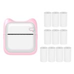 kajilai Mini Cep Fotoğraf Yazıcısı Taşınabilir Termal Baskı Makinesi 203dpi Resim Etiketi için Kablosuz BT Bağlantısı DIY El Sanatları Listesi Meno Notları Günlük Makbuz Kağıdı 10 Rulo Termal Kağıt il