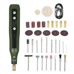 kajilai Mini Döner Alet Kiti 5 Vitesli Öğütücü Seti Çok Amaçlı 4.2V Güç Döner Aletler ile 34 Adet Gravür Zımpara Taşlama Parlatma Oyma Gravür DIY Crafting Aksesuarları