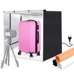 kajilai PU5080 80 * 80 * 80cm Büyük Katlanır LED Işık Çadırı Masaüstü Fotoğraf Stüdyosu Işık Kutusu 80W Softbox 156adet LED Boncuklar 5500K Stüdyo Ürün Fotoğrafçılığı için 3adet Renkli Arka Plan ile