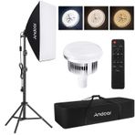 kajilai Stüdyo Fotoğrafçılığı Işık kiti Softbox Aydınlatma Seti, 85W 2800K-5700K İki Renkli Sıcaklık LED Işığı * 1 + 50x70cm Softbox * 1 + 2.1M Işık Standı * 1 + Uzaktan Kumanda * 1 + Taşıma Çantası *
