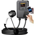 kajilai Tip 2 Akıllı Elektrikli Araç Şarj Cihazı 5M 7KW 32A Şarj İstasyonu Araba Ev EV Duvara Monte Şarj Kutusu 5M Kablolu Telefon ile Elektrikli Araç Şarj Cihazı NFC Kartı Basit Renkli Ekran + Kart