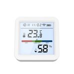 kajilai Tuya WiFi BT Çift Modlu Sıcaklık Nem Test Cihazı LCD Arkadan Aydınlatmalı Ekran Cep Telefonu APP Uzaktan Kontrol Akıllı Bağlantı Ses Kontrolü için Alexa ve Google Home ile Uyumlu