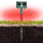 kajilai Ultrasonik Hayvan Kovucu Açık Hava Güneş Enerjili Hayvan Kovucu Hareket Sensörlü Su Geçirmez LED Strobe Işık Kedi Sincap Rakun Geyik Fare Tilki Kovucu için Hayvan Kovucu